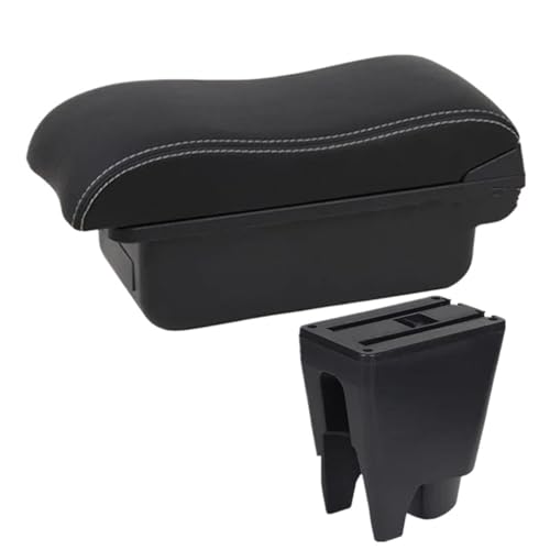 JBPIHZT Für Peugeot 107 Auto-Armlehnenbox Aufbewahrungsbox Nachrüstteile Zentrale Armlehnenbox(A3 Black white NO USB) von JBPIHZT