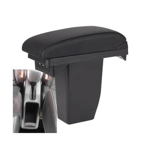 JBPIHZT Für Peugeot 2008 2012 2013 2014 2015 2016 2017 2018 Armlehnenbox Innenraum-Upgrade Mittelkonsole Spezialzubehör Mit USB(A2 Black Black line) von JBPIHZT