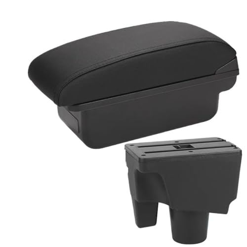 JBPIHZT Für Toyota Für Aqua Armlehnen-Box Für Toyota Für Prius C Aqua Auto Armlehnen Aufbewahrungsbox Nachrüstteile(C2 Schwarze Linie KEIN USB) von JBPIHZT