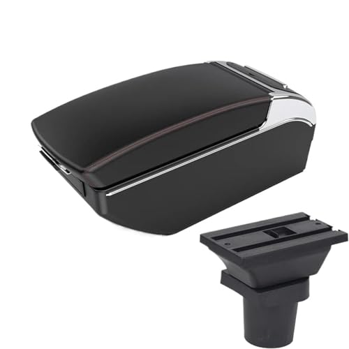 JBPIHZT Für Toyota Für Yaris Für Vitz Schrägheck 1998-2005 Armlehnenbox Zentrale Ablage Armstütze USB-Schnittstelle(A1 Schwarz Rot 7USB) von JBPIHZT