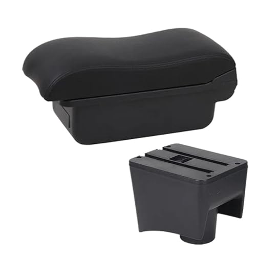 JBPIHZT Für VW Für POLO Armlehnenbox Für VW POLO Für Mk5 6R Für Vento Auto-Armlehne 2010-2018 Innenraum Nachrüstung Auto-Aufbewahrungsbox(A2 schwarze Linie Kein USB) von JBPIHZT
