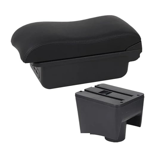 JBPIHZT Für VW Für POLO Armlehnenbox Für VW POLO Für Mk5 6R Für Vento Auto-Armlehne 2010-2018 Innenraum Nachrüstung Auto-Aufbewahrungsbox(B2 schwarze Linie 3USB) von JBPIHZT