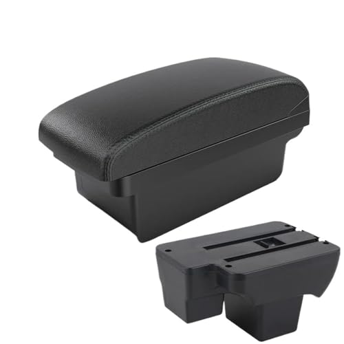 JBPIHZT Für VW Für Polo 2020 2021 2022 2023 2024 Armlehnenbox Nachrüst-Aufbewahrungsbox Nachrüstteile(A2 schwarze Linie Kein USB) von JBPIHZT