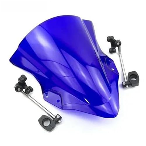 JBPIHZT Passende Motorrad-Windschutzscheibe und verstellbare Halterung Für Y&amaha MT125 FZ FZ1 FZ6 FZ8 FZ8N XJ6 MT-01 MT03 MT07 MT 2013(Blau) von JBPIHZT