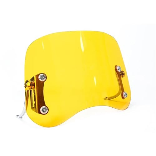 JBPIHZT Roller Windschutzscheibe Motorrad Windschutzscheibe Scooter Windschutz Windabweiser Kratzfeste Scheibe Universeller Spoiler Windabweiser(Gelb) von JBPIHZT