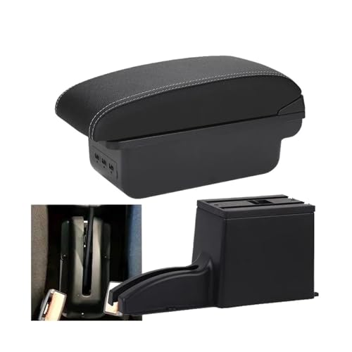 JBPIHZT Zentrale Armlehne Für Lada Für Granta Armlehnenbox Für Lada Für Kalina Autoarmlehne Aufbewahrungsbox Zubehör(B3 Schwarz weiß 3USB) von JBPIHZT