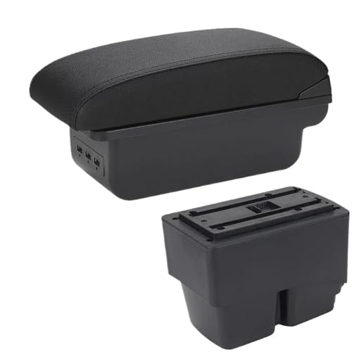 JBPIHZT Zentrale Armlehnenbox Für Fiesta MK7 Autoarmlehne 2009-2017 Für Fiesta Armlehnenbox Aufbewahrungsbox(B2 schwarze Linie 3USB) von JBPIHZT