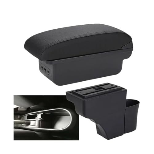 JBPIHZT Zentrale Armlehnenbox Für N&issan Für NOTE Autoarmlehne Innenausstattung Nachrüstteile Aufbewahrungsbox Aschenbecher(B2 schwarze Linie 3USB) von JBPIHZT
