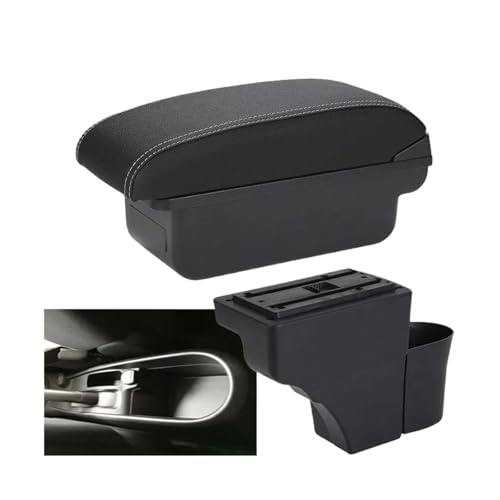 JBPIHZT Zentrale Armlehnenbox Für N&issan Für NOTE Autoarmlehne Innenausstattung Nachrüstteile Aufbewahrungsbox Aschenbecher(C3 Schwarz weiß KEIN USB) von JBPIHZT