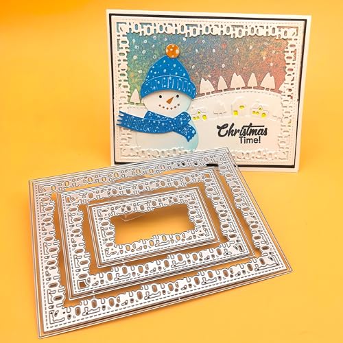 Alina Crafts HoHoHo-Rahmenschablonen für Weihnachten, rechteckige Rahmen, Metall-Stanzformen für Papierbasteln, handgefertigte Kartenherstellung, Grußkarten, Dekoration, Scrapbooking und Alina Crafts HoHoHo-Rahmenschablonen für Weihnachten, rechteckige Rahmen, Metall-Stanzformen für Papierbasteln, handgefertigte Kartenherstellung, Grußkarten, Dekoration, Scrapbooking und von JBQUEEN
