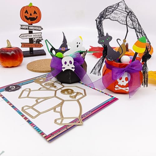 Alinacutle Halloween-Metall-Stanzform für Geschenkverpackungen, Papierbasteln, handgefertigte Kartenherstellung, DIY-Grußkarten, Scrapbooking und Album, Urlaubsgeschenke, Dekoration (Hexenkessel) von JBQUEEN