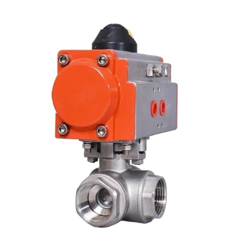 1-1/2" 304 Stainless steel 3 Way High Platform Pneumatic Ball Valve With Double Acting Cylinder(T Type) von JBWDWBKJG