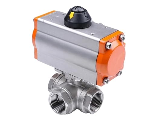 1" 304 Stainless steel 3 Way High Platform Pneumatic Ball Valve With Double Acting Cylinder(T Type) von JBWDWBKJG