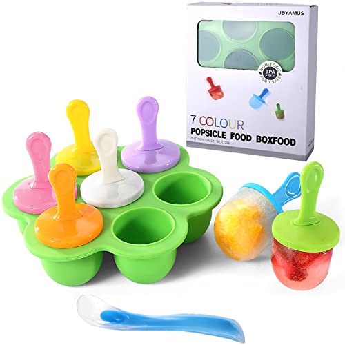 JBYAMUS Silikon-Formen für Eis am Stiel, Aufbewahrungsbehälter für hausgemachte Lebensmittel, Kinder-Eiscreme, DIY-Pop-Formen – BPA-frei (grün) von JBYAMUS