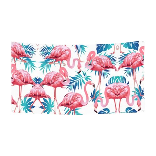 Flamingo-Vogel, grüne Pflanze, Blattdruck, Hallowmas Party, Banner, Feiern, Urlaub, Event, Dekoration, für drinnen und draußen, wiederverwendbar Flamingo-Vogel, grüne Pflanze, Blattdruck, Hallowmas Party, Banner, Feiern, Urlaub, Event, Dekoration, für drinnen und draußen, wiederverwendbar von JBYJBX