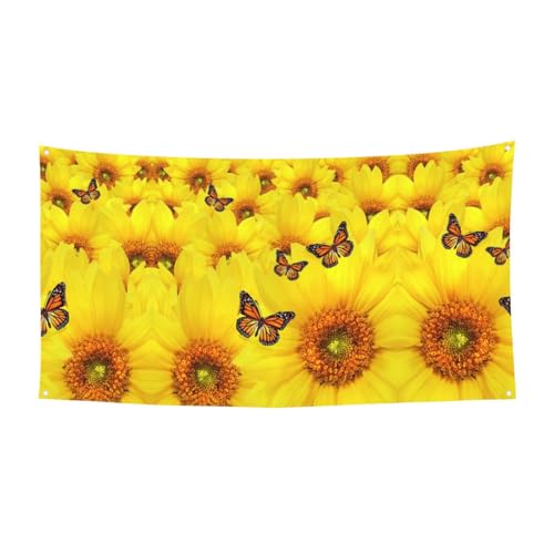 Gelbe Blumen, Schmetterlinge, Druck, Hallowmas Party, Banner, Feiern, Urlaub, Event, Dekoration, für drinnen und draußen, wiederverwendbar Gelbe Blumen, Schmetterlinge, Druck, Hallowmas Party, Banner, Feiern, Urlaub, Event, Dekoration, für drinnen und draußen, wiederverwendbar von JBYJBX