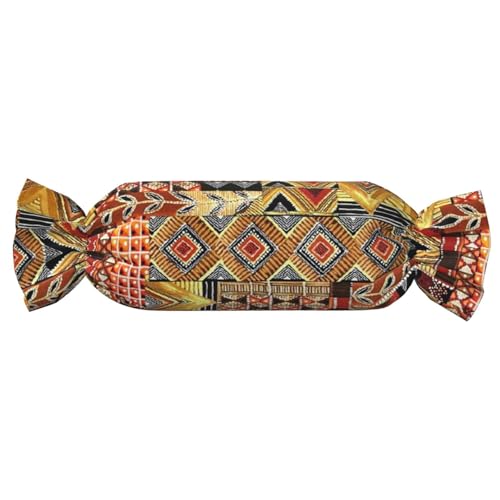 JBYJBX Afrikanisches Textil-Patchwork-Druck, Süßigkeiten, zylindrisch, praktisches Kissen, vielseitig, bequem, Schlafzimmer, Wohnzimmer, Reisen von JBYJBX