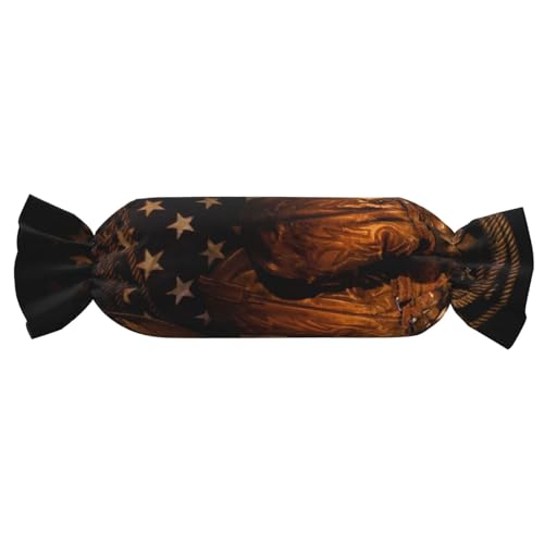 JBYJBX Amerikanische Flagge mit Cowboystiefel-Druck, Süßigkeiten, zylindrisch, praktisches Kissen, vielseitig, Komfort, Schlafzimmer, Wohnzimmer, Reisen von JBYJBX