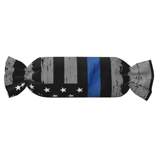 JBYJBX Amerikanische dünne blaue Linie, Flagge, Druck, Süßigkeiten, zylindrisch, praktisch, vielseitig, bequem, Schlafzimmer, Wohnzimmer, Reisen von JBYJBX