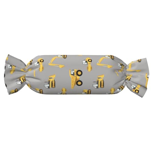 JBYJBX Construction Trucks Print Candy Cylindrical Practical Pillow Versatile Comfort Bedroom Living Room Travel von JBYJBX