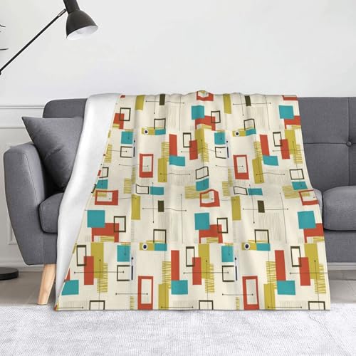 JBYJBX Flanell-Überwurfdecke aus der Mitte des Jahrhunderts, moderner Druck, Anti-Pilling, leicht, für Reisen, Zuhause, Dekoration, Geschenke von JBYJBX