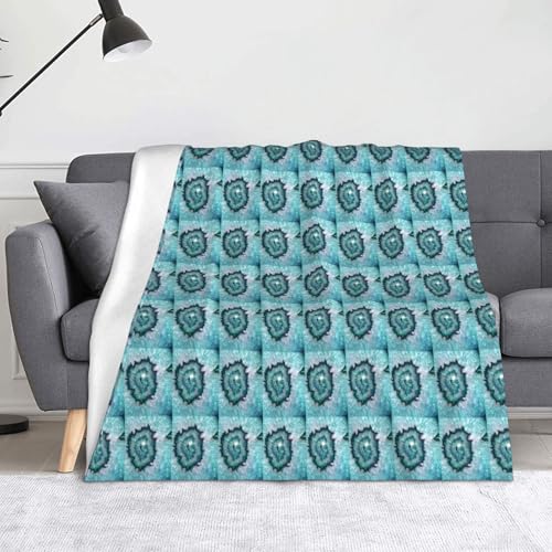 JBYJBX Flanell-Überwurfdecke mit Achatdruck, Anti-Pilling, leicht, für Reisen, Zuhause, Dekoration, Geschenk, Blaugrün von JBYJBX