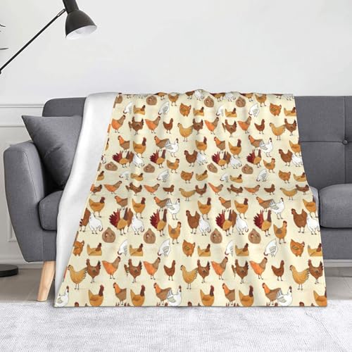 JBYJBX Flanell-Überwurfdecke mit Hühnerbrut, Anti-Pilling, leicht, für Reisen, Zuhause, Dekoration, Geschenke von JBYJBX