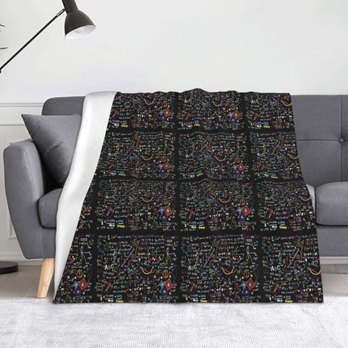 JBYJBX Flanell-Überwurfdecke mit Mathe-Formel-Druck, Anti-Pilling, leicht, für Reisen, Zuhause, Dekoration, Geschenke von JBYJBX
