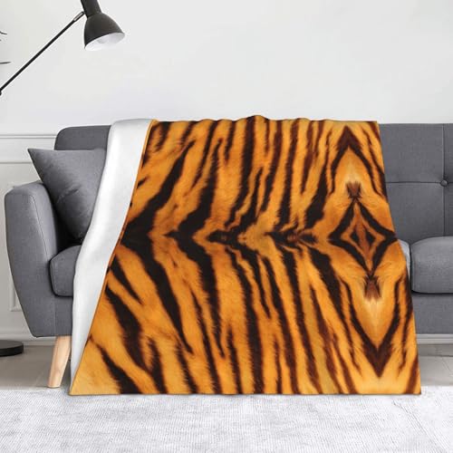 JBYJBX Flanell-Überwurfdecke mit Tiger-Streifenmuster, Anti-Pilling, leicht, für Reisen, Zuhause, Dekoration, Geschenke von JBYJBX