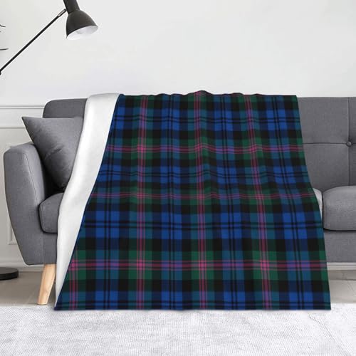 JBYJBX Flanell-Überwurfdecke mit gestreiftem Karomuster, Anti-Pilling, leicht, für Reisen, Zuhause, Dekoration, Geschenke von JBYJBX