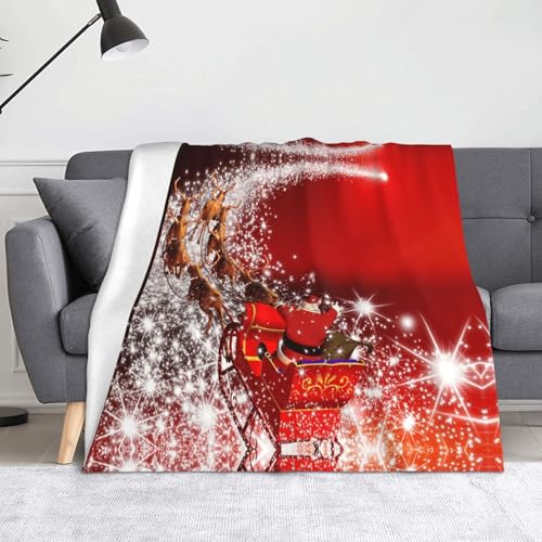 JBYJBX Flanell-Überwurfdecke mit weihnachtlichem magischem Druck, Anti-Pilling, leicht, für Reisen, Zuhause, Dekoration, Geschenke von JBYJBX