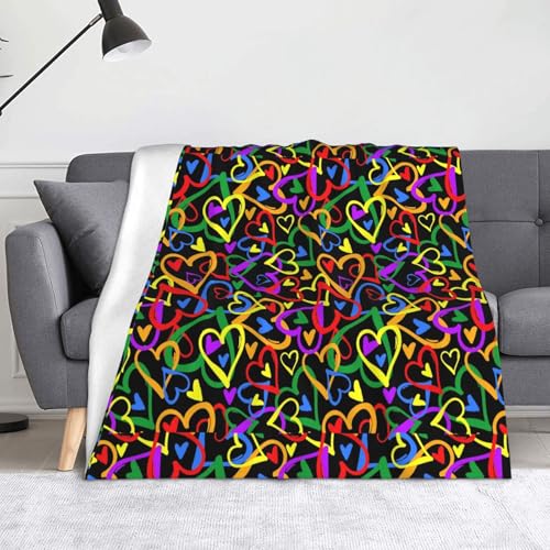 JBYJBX Gay Pride Flanell-Überwurfdecke mit Regenbogen-Druck, Anti-Pilling, leicht, für Reisen, Zuhause, Dekoration, Geschenke von JBYJBX