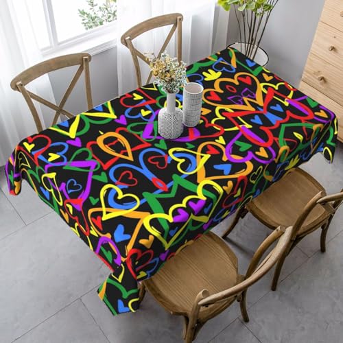 JBYJBX Gay Pride Rechteckige Tischdecke mit Regenbogen-Druck, für Esszimmer, Party, Innen- und Außenbereich, dekorative Tischdecke JBYJBX Gay Pride Rechteckige Tischdecke mit Regenbogen-Druck, für Esszimmer, Party, Innen- und Außenbereich, dekorative Tischdecke von JBYJBX