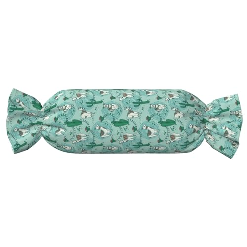 JBYJBX Lama Alpaka Green Print Candy zylindrisches praktisches Kissen, vielseitig, Komfort, Schlafzimmer, Wohnzimmer, Reisen von JBYJBX