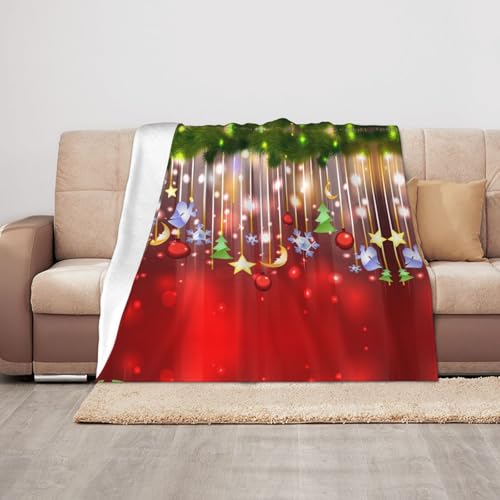 JBYJBX Leichte Flanelldecke mit Aufschrift "Merry Christmas", für Sofa, Bett, Camping, Reisen, Weihnachten, Überwurf, Decke, Geschenk von JBYJBX