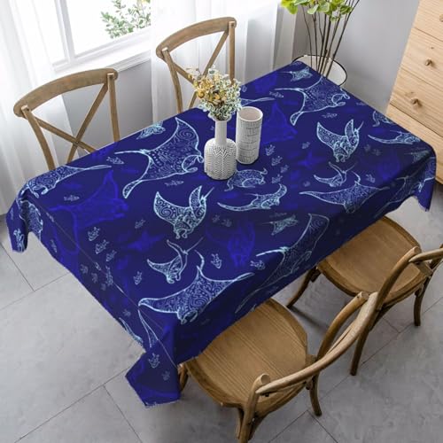 JBYJBX Manta Tischdecke mit Rochen und Fischmotiv, rechteckig, für Esszimmer, Party, Innen- und Außenbereich, dekorative Tischdecke JBYJBX Manta Tischdecke mit Rochen und Fischmotiv, rechteckig, für Esszimmer, Party, Innen- und Außenbereich, dekorative Tischdecke von JBYJBX