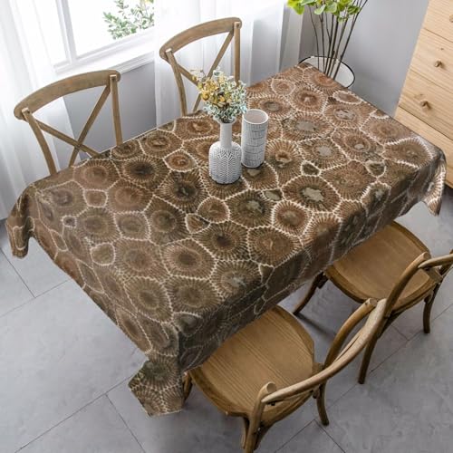 JBYJBX Petoskey Rechteckige Tischdecke mit Steindruck, für Esszimmer, Party, Innen- und Außenbereich, dekorative Tischdecke von JBYJBX
