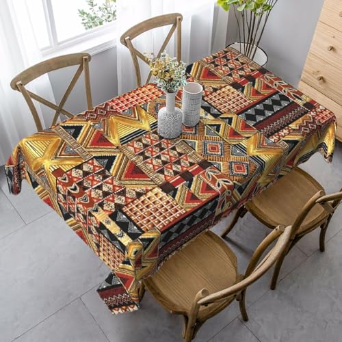 JBYJBX Rechteckige Tischdecke aus afrikanischem Textil, Patchwork-Druck, für Esszimmer, Party, Innen- und Außenbereich, dekorative Tischdecke von JBYJBX
