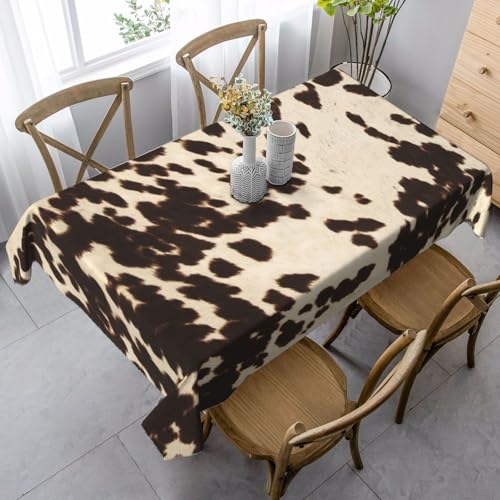 JBYJBX Rechteckige Tischdecke aus braunem Rindsleder, für Esszimmer, Party, Innen- und Außenbereich, dekorative Tischdecke von JBYJBX