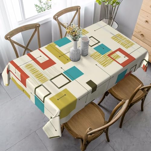 JBYJBX Rechteckige Tischdecke aus der Mitte des Jahrhunderts, moderner Druck, für Esszimmer, Party, Innen- und Außenbereich, dekorative Tischdecke JBYJBX Rechteckige Tischdecke aus der Mitte des Jahrhunderts, moderner Druck, für Esszimmer, Party, Innen- und Außenbereich, dekorative Tischdecke von JBYJBX