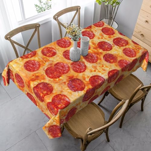 JBYJBX Rechteckige Tischdecke mit 3D-Pfefferoni-Druck, für Esszimmer, Party, Innen- und Außenbereich, dekorative Tischdecke von JBYJBX