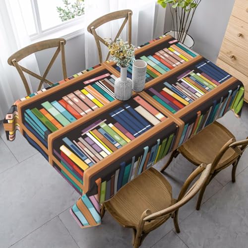 JBYJBX Rechteckige Tischdecke mit Bibliotheks-Bücherregal-Druck, für Esszimmer, Party, Innen- und Außenbereich, dekorative Tischdecke JBYJBX Rechteckige Tischdecke mit Bibliotheks-Bücherregal-Druck, für Esszimmer, Party, Innen- und Außenbereich, dekorative Tischdecke von JBYJBX