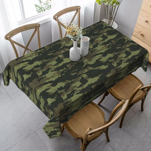 JBYJBX Rechteckige Tischdecke mit Camouflage-Muster, für Esszimmer, Party, Innen- und Außenbereich, dekorative Tischdecke von JBYJBX