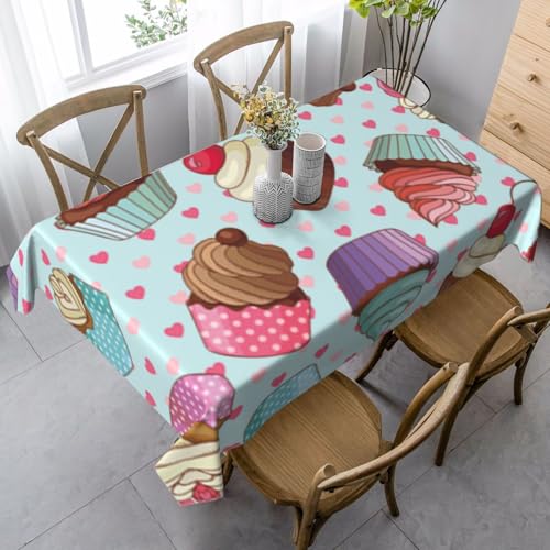JBYJBX Rechteckige Tischdecke mit Cupcake-Motiv, für Esszimmer, Party, Innen- und Außenbereich, dekorative Tischdecke JBYJBX Rechteckige Tischdecke mit Cupcake-Motiv, für Esszimmer, Party, Innen- und Außenbereich, dekorative Tischdecke von JBYJBX