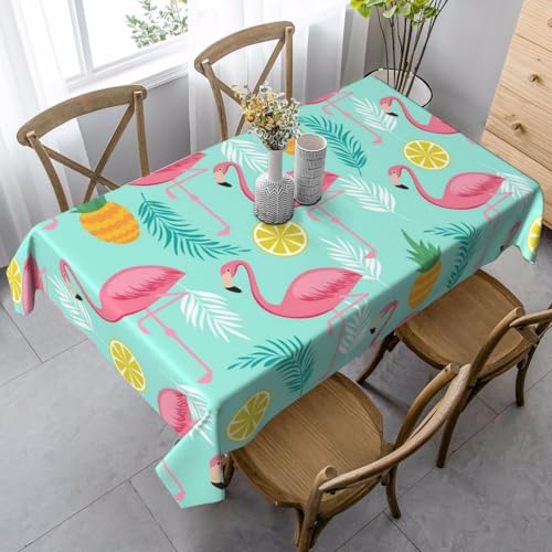 JBYJBX Rechteckige Tischdecke mit Flamingo-Druck, für Esszimmer, Party, Innen- und Außenbereich, dekorative Tischdecke von JBYJBX