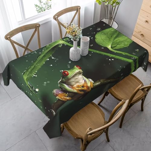 JBYJBX Rechteckige Tischdecke mit Frosch-Motiv, für Esszimmer, Party, Innen- und Außenbereich, dekorative Tischdecke von JBYJBX
