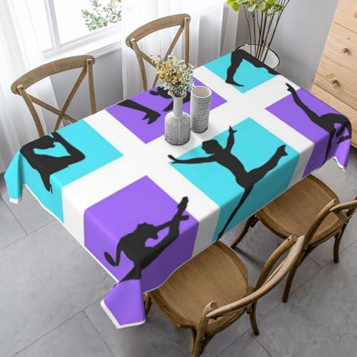 JBYJBX Rechteckige Tischdecke mit Gymnastik-Spieldruck, für Esszimmer, Party, Innen- und Außenbereich, dekorative Tischdecke von JBYJBX