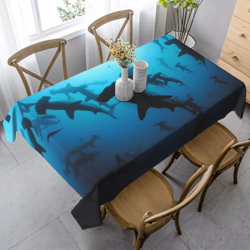 JBYJBX Rechteckige Tischdecke mit Hammerhai-Aufdruck, für Esszimmer, Party, Innen- und Außenbereich, dekorative Tischdecke JBYJBX Rechteckige Tischdecke mit Hammerhai-Aufdruck, für Esszimmer, Party, Innen- und Außenbereich, dekorative Tischdecke von JBYJBX