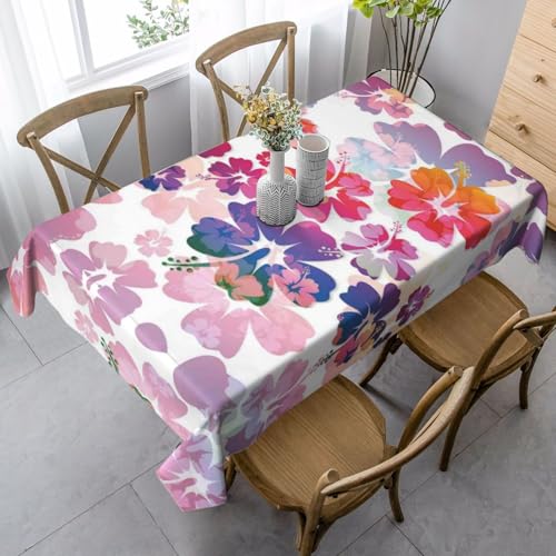 JBYJBX Rechteckige Tischdecke mit Hawaii-Blumendruck, für Esszimmer, Party, Innen- und Außenbereich, dekorative Tischdecke JBYJBX Rechteckige Tischdecke mit Hawaii-Blumendruck, für Esszimmer, Party, Innen- und Außenbereich, dekorative Tischdecke von JBYJBX