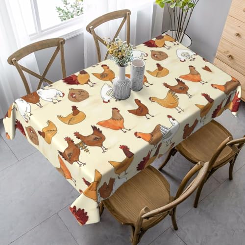 JBYJBX Rechteckige Tischdecke mit Hühnermuster, für Esszimmer, Party, Innen- und Außenbereich, dekorative Tischdecke JBYJBX Rechteckige Tischdecke mit Hühnermuster, für Esszimmer, Party, Innen- und Außenbereich, dekorative Tischdecke von JBYJBX